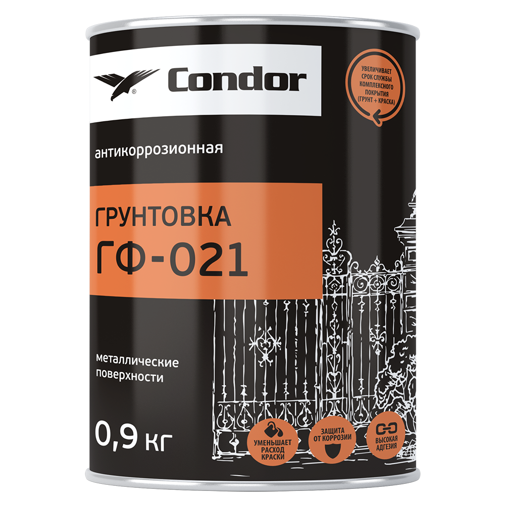 Антикоррозионная грунтовка | Condor | Грунтовка ГФ-021 | 1,8 кг серая
